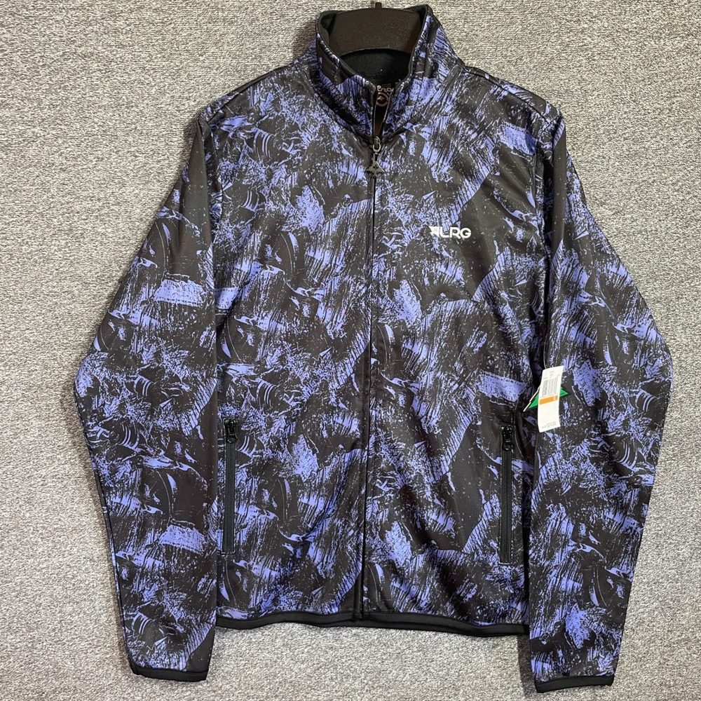 LRG Track Jacket Mens Small Purple Black Abstract Print Full Zip